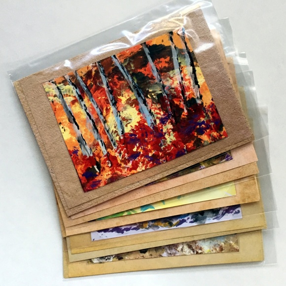 5 Hand painted note card and envelope greeting set - Picture 3 of 5
